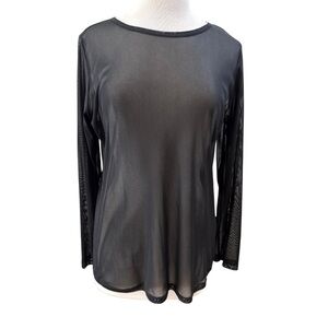 Comfy USA Black Sheer Blouse